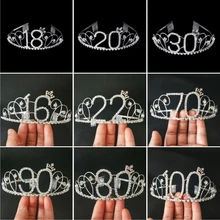 Для женщин девочек тиара на день рождения горный хрусталь корона принцессы со стразами подарок на день рождения для выпускного на волосы ювелирные изделия аксессуары диадема головной убор