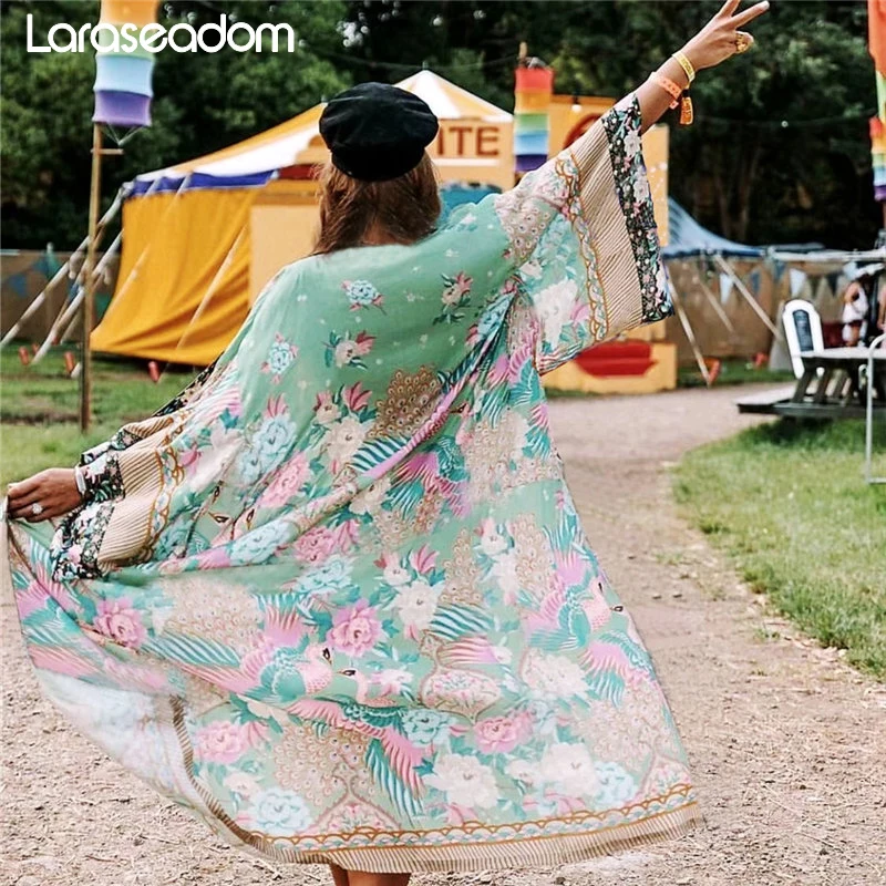 

Print Chiffon Beach Cover up Tunics for Beach Long Kaftan Bikini Cover up Robe de Plage Sarong Beach Swimsuit coverup #Z225