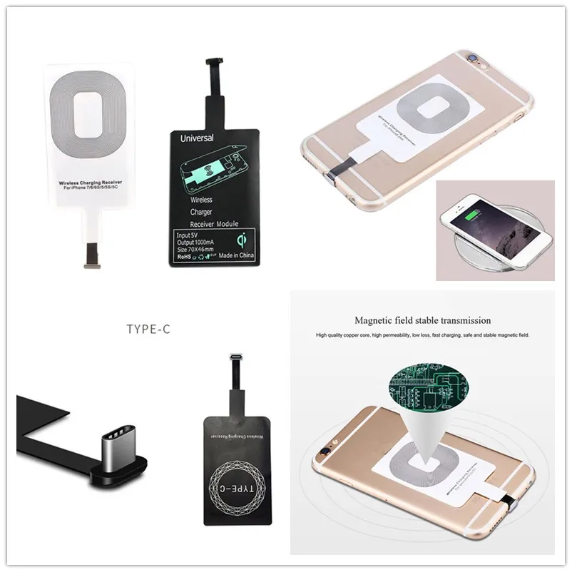 

Universal 1pc Qi Wireless Charger Standard Smart Charging Adapter Receptor Receiver for iPhone