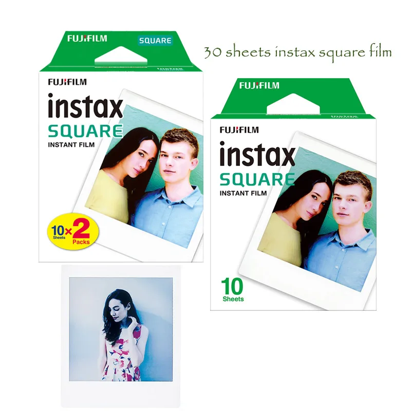 Подлинная Fujifilm Instax квадратная мгновенная пленка для Fuji SQ10 SQ6 камеры, Fujifilm смартфон поделиться SP-3 принтер, квадратный фотоальбом - Цвет: 30 sheets white