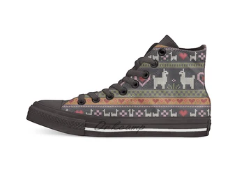 

Llama Knit Casual High Top Canvas shoes sneakers For Drop shipping