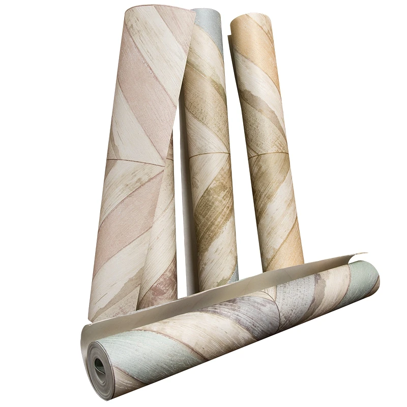 Retro Nordic Wood Wallpaper 3D Embossed Wood Texture Wall Paper Living Room Bedroom Clothing Store Non-Woven Wall Covering Rolls Retro Nordic Wood Wallpaper 3D Embossed Wood Texture Wall Paper Living Room Bedroom Clothing Store Non-Woven Wall Covering Rolls