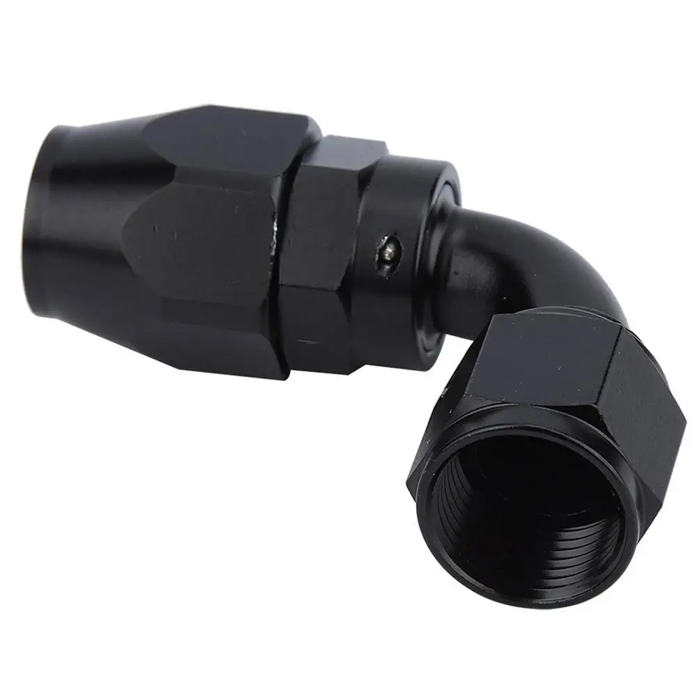 

An8 Ptfe Teflon Fitting Reusable Aluminum Adapter 90 Degree Hose End For Ptfe Oil Fuel Line Car Accessories