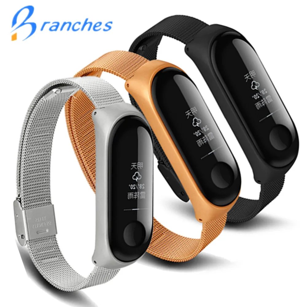 

Mi band 3 Strap Metal wrist strap bracelet Screwless Stainless Steel MiBand 3 strap Bracelet Wristbands for Xiaomi mi band 3