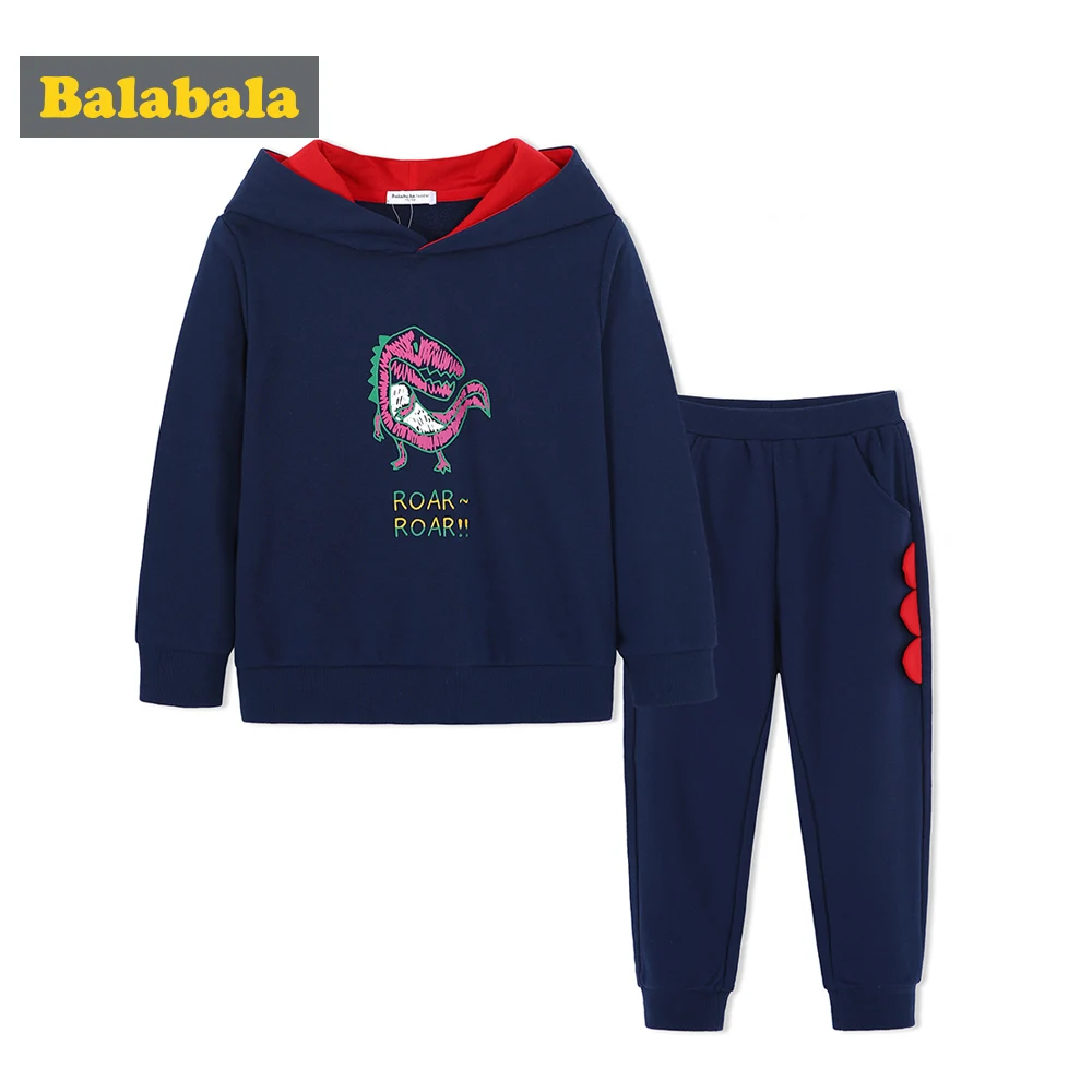 

Balabala Toddler Boys 2-Piece 3D Dinosaur Sweatshirt Clothes Set Children Kids 2-Piece Hooded Sweatshirt + Sweatpants Set in Sof