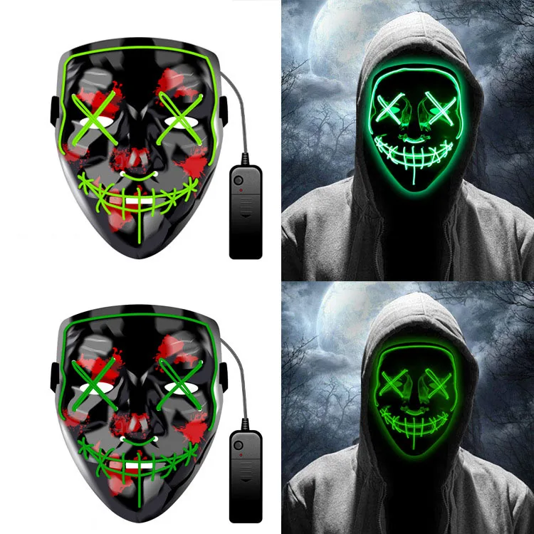 FUNNYBUNNY Ghost Dance Face маска на Хэллоуин вечеринку костюм маскарадные маски EL цирк вечерние украшения ПВХ взрослых полное лицо