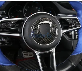 

Carbon Fiber Steeling Wheel Sticker Car Styling For Porsche Cayenne Macan Panamera 718 911 Cayman Boxster Turbo Accessories