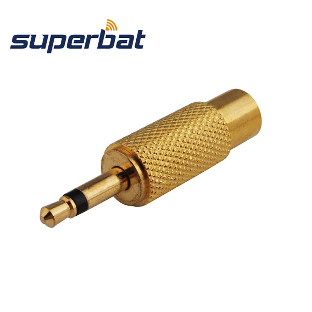 Superbat золотистый 3 5 мм моно штекер к аудиоразъему RCA RF коаксиальный разъем|male male|male