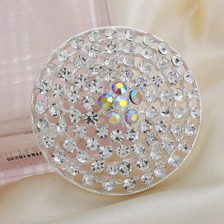 2014 New Dome Round Silver Alloy Rhinestone Flower Brooches pins Women Girl Gift brooch wedding Free Shipping|j_b_003 | Украшения и