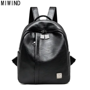 

2017 Fashion Women Black Backpack Brand Small Bag Desinger Preppy Style Girl Schoolbag Student School backpacks Rucksack TXY1196