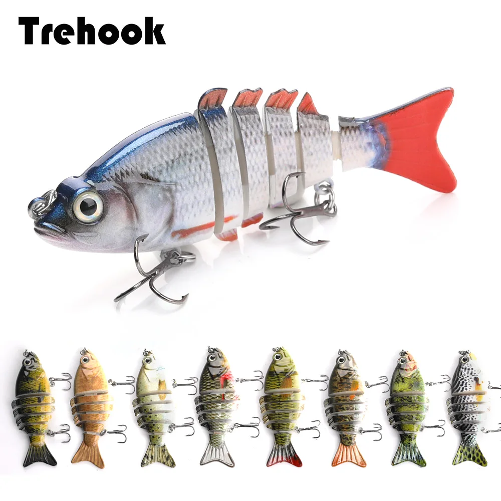 TREHOOK Мульти соединенная жесткая приманка 8 см 10 г Реалистичная Приманка Crankbait