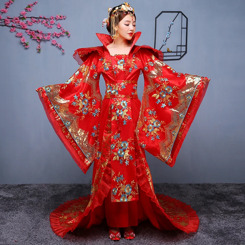 China Ancient Han Tang Ming Dynasty Wedding Dress Royal Palace