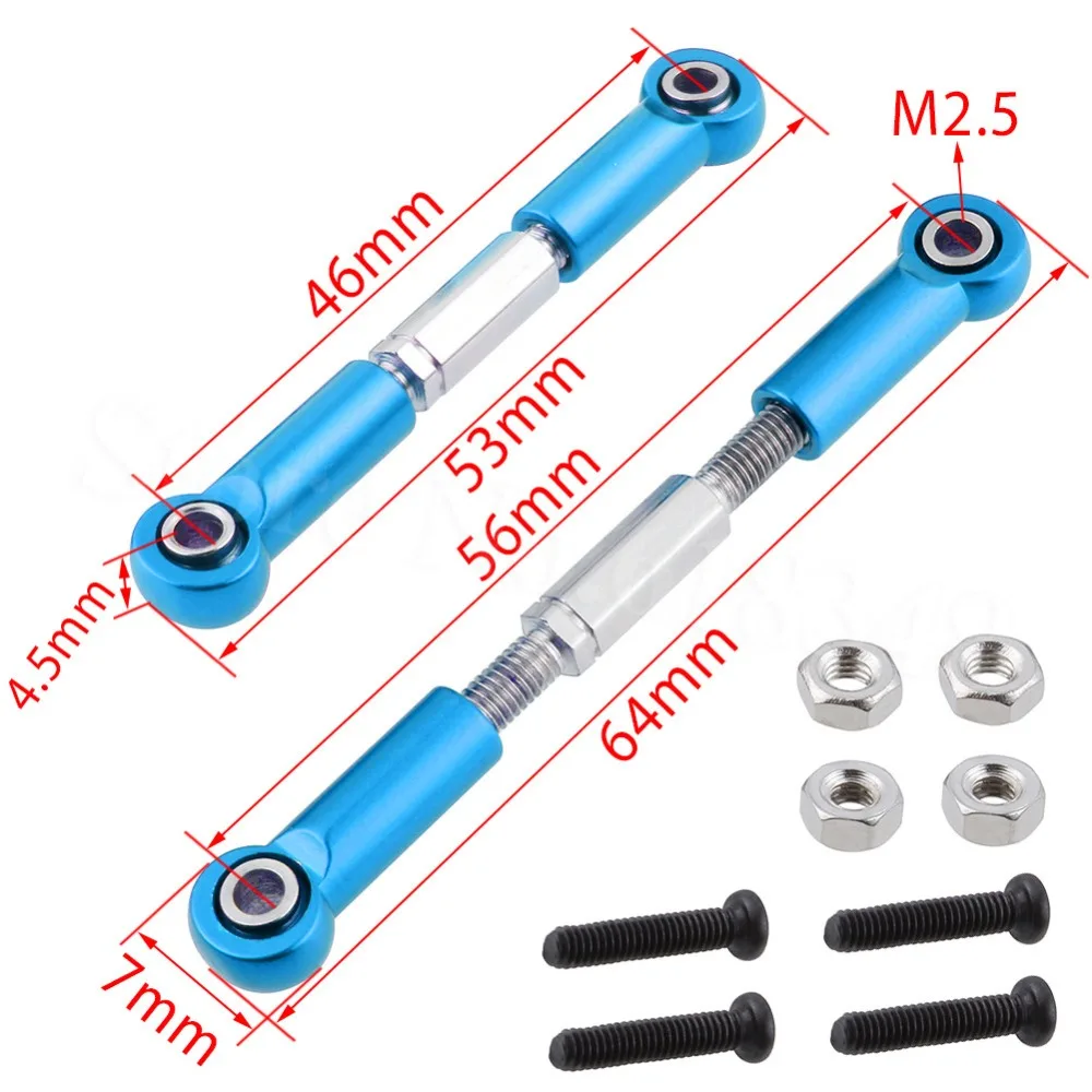 

Aluminum Front Shock Absorber Steering Linkage Rod Link 0021 For WLtoys 12428 12423 1/12 RC Car Crawler Short Course Truck