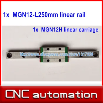 

12mm linear guide MGN12 L 250mm linear rail with 1pcs MGN12H linear carriages block for CNC DIY and 3D printer XYZ cnc