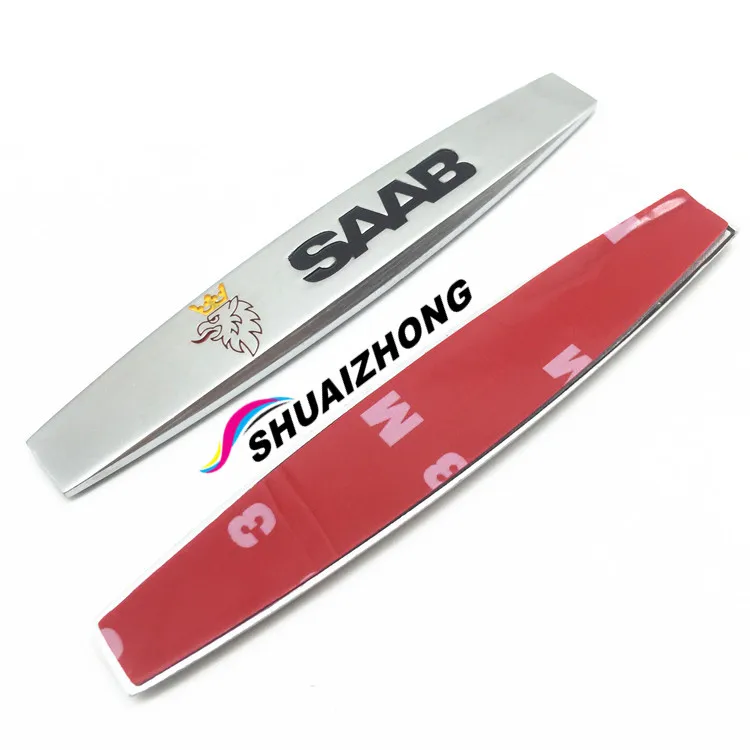 

2pcs SAAB VIP SPORTS 3D Metal logo Car Side Fender Emblem Stickers car Rear Bumper Trunk Badge 3D Decals car Styling accessories