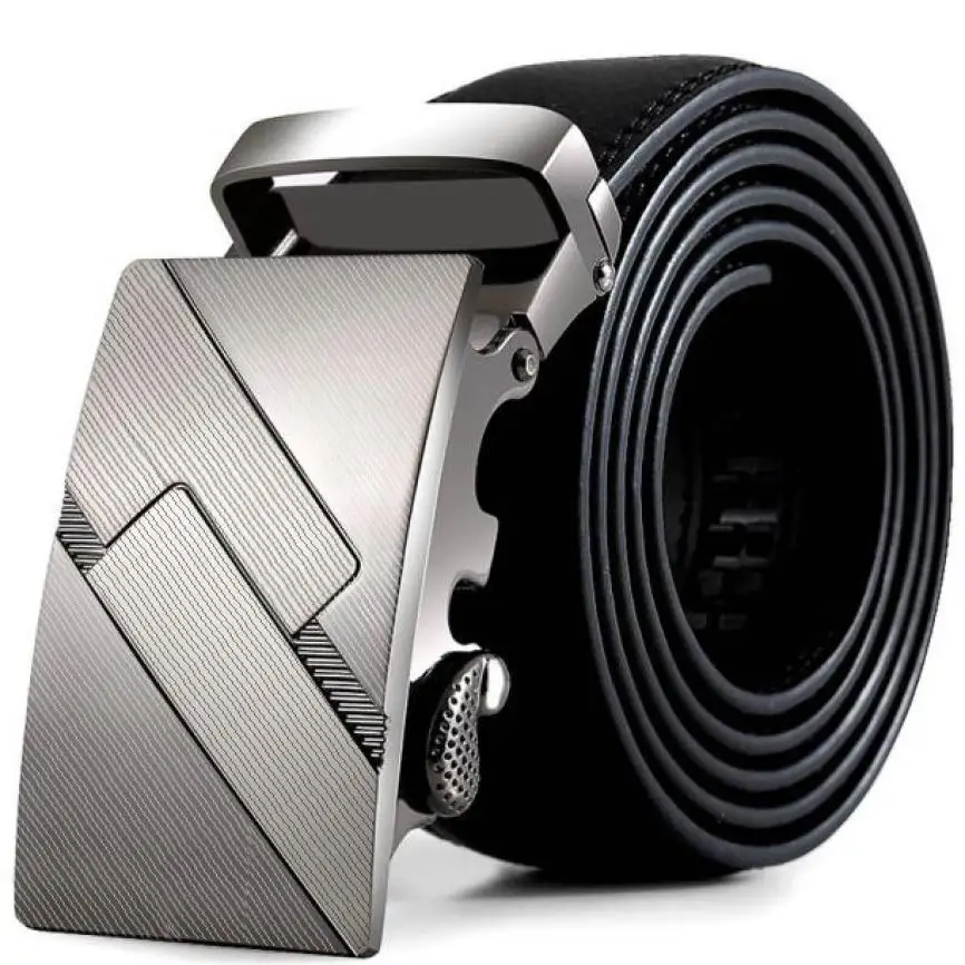 Unique And Attractive Men Leather Automatic Buckle Belts Fashion Waist Strap Belt Waistband