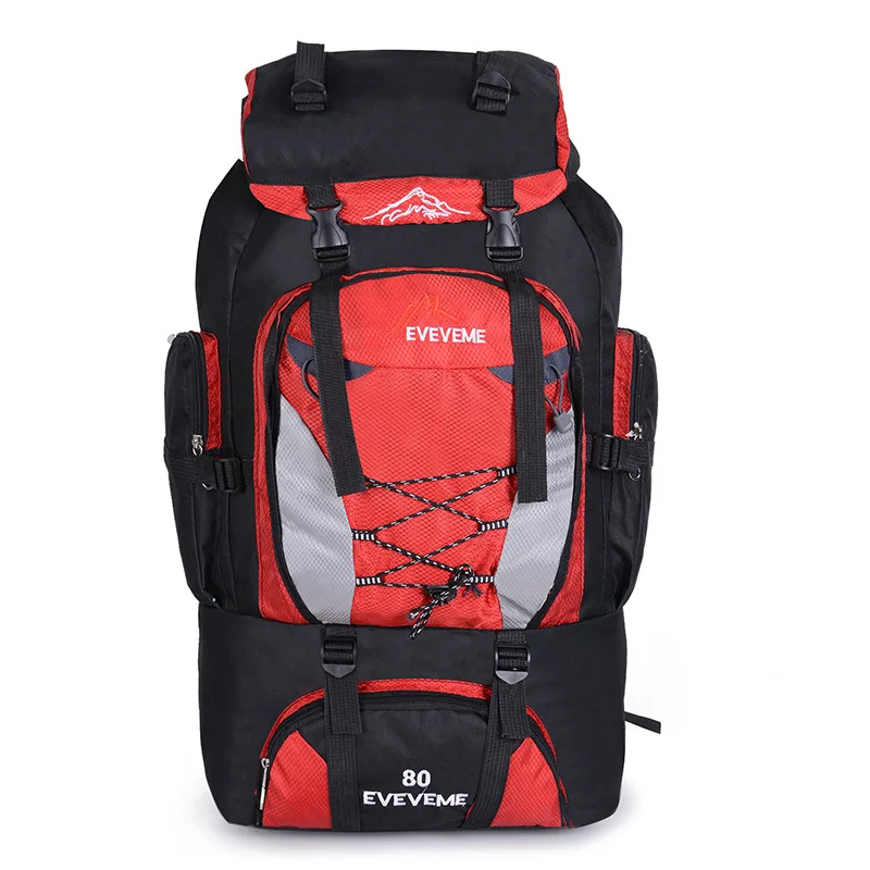

80L Waterproof Polyester Outdoor Travel Backpack Rucksack Sport Bag With Rain Cover Camping Hiking Trekking Backpack Mochila