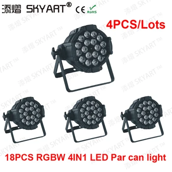 

4PCS 18x10W Big Lens RGBW 4in1 Led Par Light 18*10w With DMX512 Control Disco lights stage DJ Wedding Disco Stage Lighting
