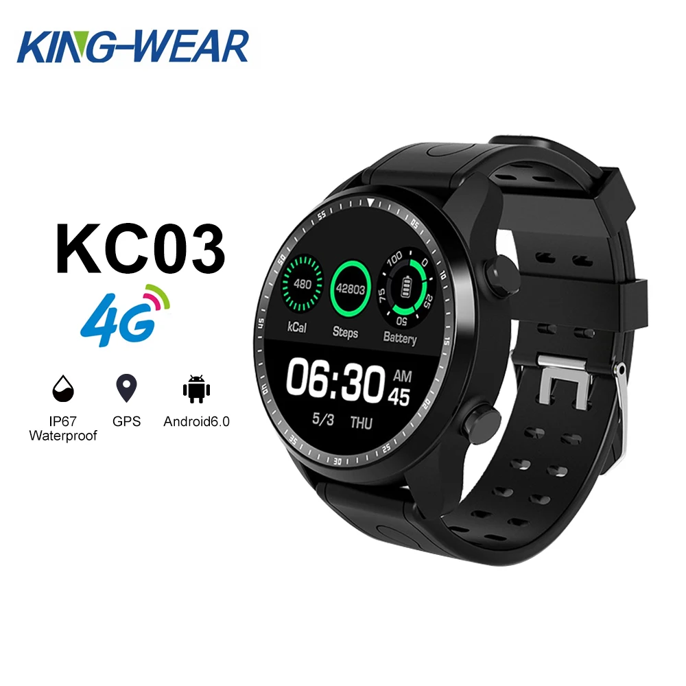 KINGWEAR KC03 4G Smartwatch телефон Android 6 0 MTK 6737 1 3 дюймовый Мужской звонок Гб + 16 IP67