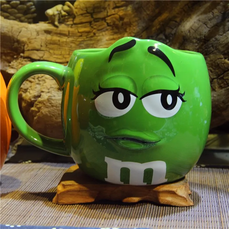 Симпатичные M& M's мм бобы кофе молоко Cupcup керамическая Цветная глазурь фруктового сока чайная чашка блюдце вода чайная чаша Oatmea инструмент для воды