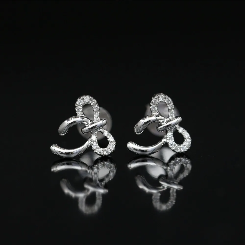 

LASAMERO 0.112CT Round Cut Natural Diamond Cluster Earrings 18K Gold Diamond Halo Stud Earrings Fine Jewelry Earring Studs