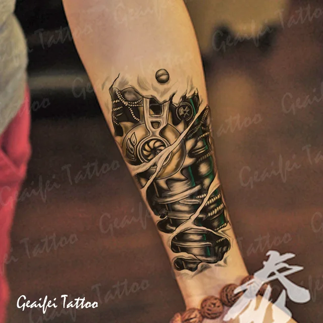 Large 3d temporary tattoo stickers waterproof men arm leg high quality sexy products 3D robot