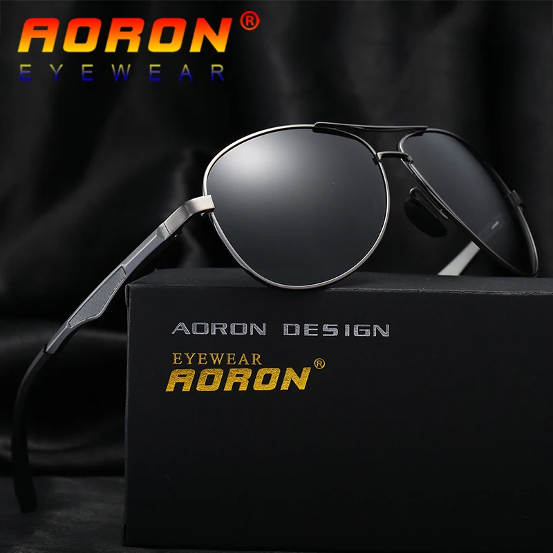 

AORON Men Brand Designer Driving Classic Polarized Sunglasses Glasses Goggles Color Lens UV400 Pilot Eyewear oculos de sol A161