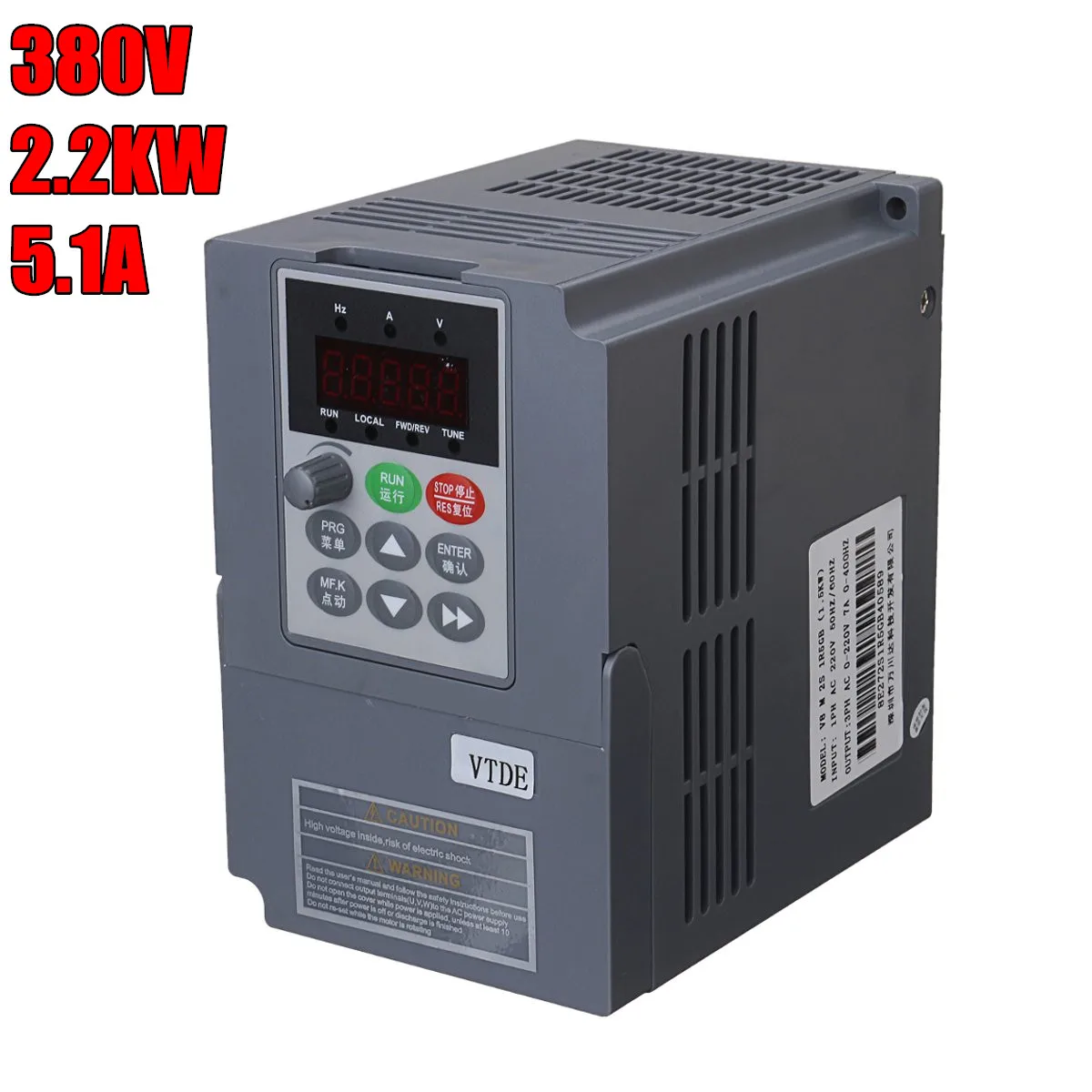

380v 2.2kw CNC Spindle motor speed control VFD Variable Frequency Drive VFD 3PH Input 3PH frequency Drive inverter for motor