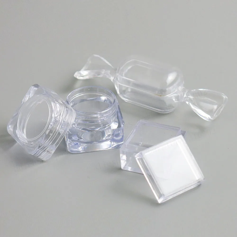 

50 x 5G Empty Acrylic Clear Cosmetic Jar Small Sample Makeup Sub-bottling nail case Cosmetic Container Pot