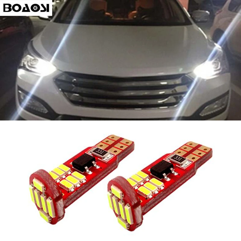 2x Светодиодный светильник T10 W5W 4014 SMD, автомобильный парковочный светильник на танкетке для hyundai solaris accent i30 ix35 i20 elantra santa fe tucson getz