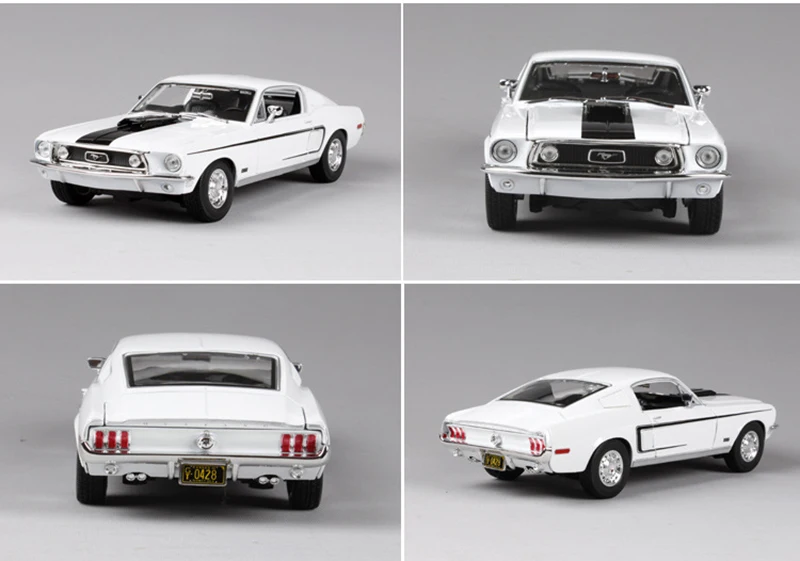 1/18 Ford Mustang GT 1966 мышечная машина синий/белый сплав цинка модель автомобиля литье