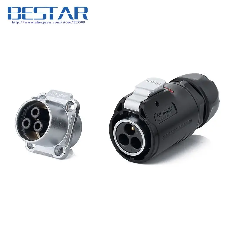 Outdoor IP65/IP67 3Pin 24mm Wiring Clamp Connector Waterproof