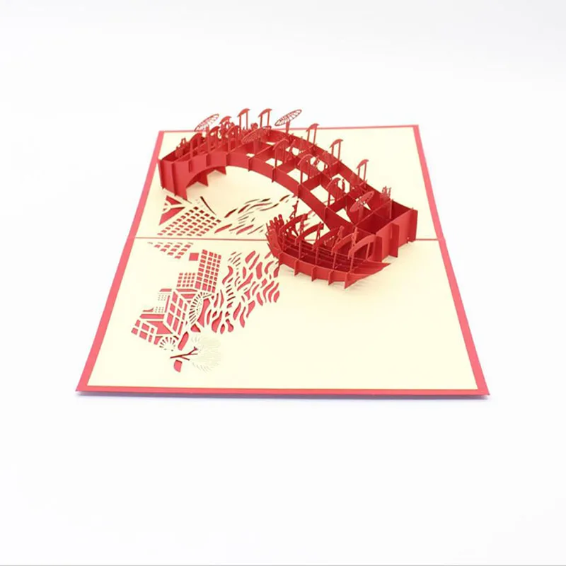  3D Laser Cut Handmade Riverside Scene At Qingming Festival Paper Invitation Greeting Cards PostCard - 32999823786