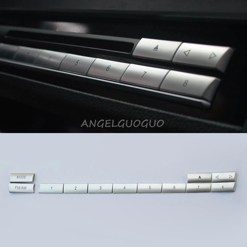 

Car Air Conditioning CD Number Buttons Sequins Decoration Cover Trim For BMW 5 6 7 Series 5GT F10 F18 F07 F06 F12 F13