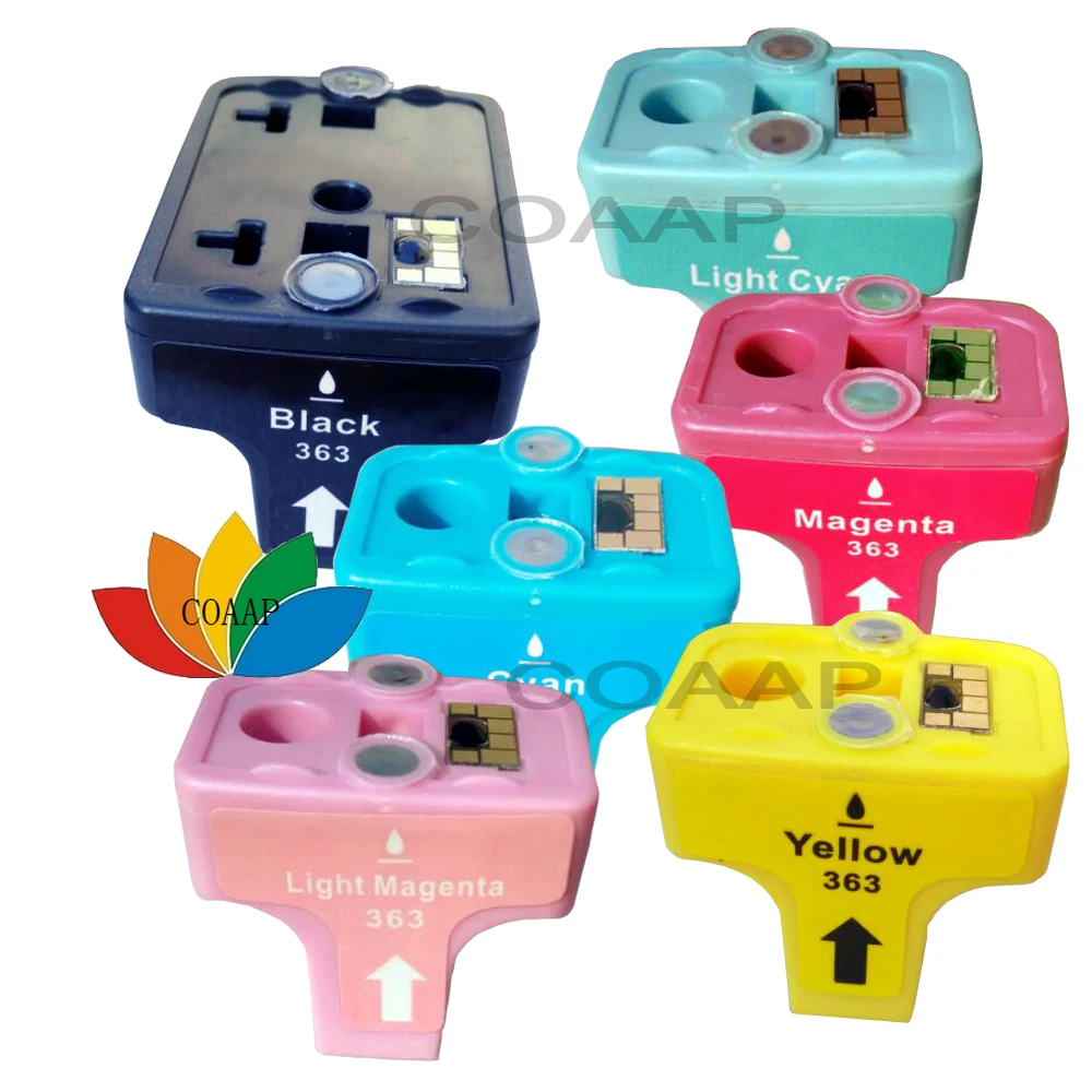 

1Set Compatible Ink Cartridge for HP 363 Photosmart C5180 C6180 C6280 C7160 C7180 C7280 C8180 D6160 D6180 D7145