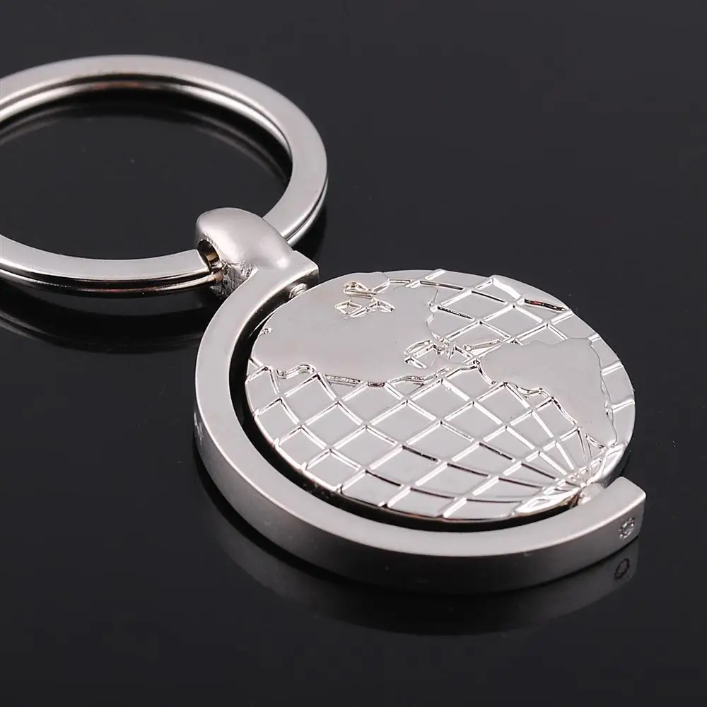 

FREE SHIPPING BY DHL 100pcs/lot New Zinc Alloy Globe Shaped Keychains Metal Keyrings for Gift