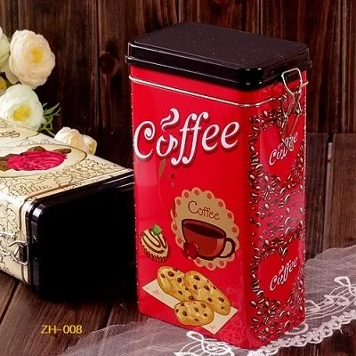 12*8*19,5 см ZAKKA жестяная коробка для кофе Европейский стиль ретро бак для хранения Получить прямоугольные металлические коробки банки герметичные