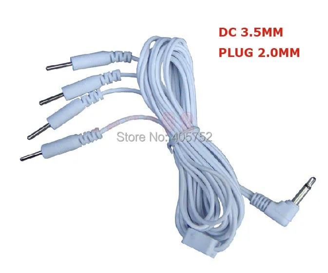 

DHL freeshipping 500pcs/lot DC3.5MM Electrode Wires TENS EMS MACHINE 4-pin cables Connection 3.5mm REUSABLE 2mm Plug