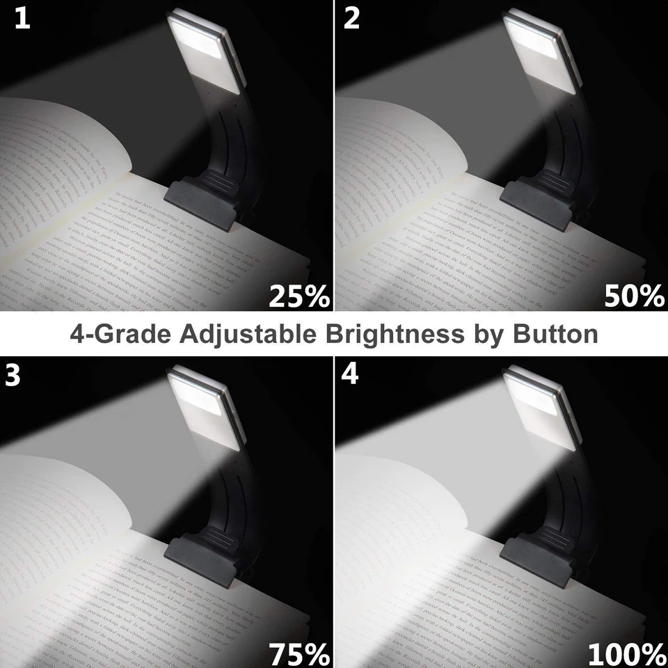 Xsky Настольная лампа с зажимом держатель USB Перезаряжаемый свет книги теплый белый гибкий для e-чтения светодиодный свет Kindle бумага в качестве закладки
