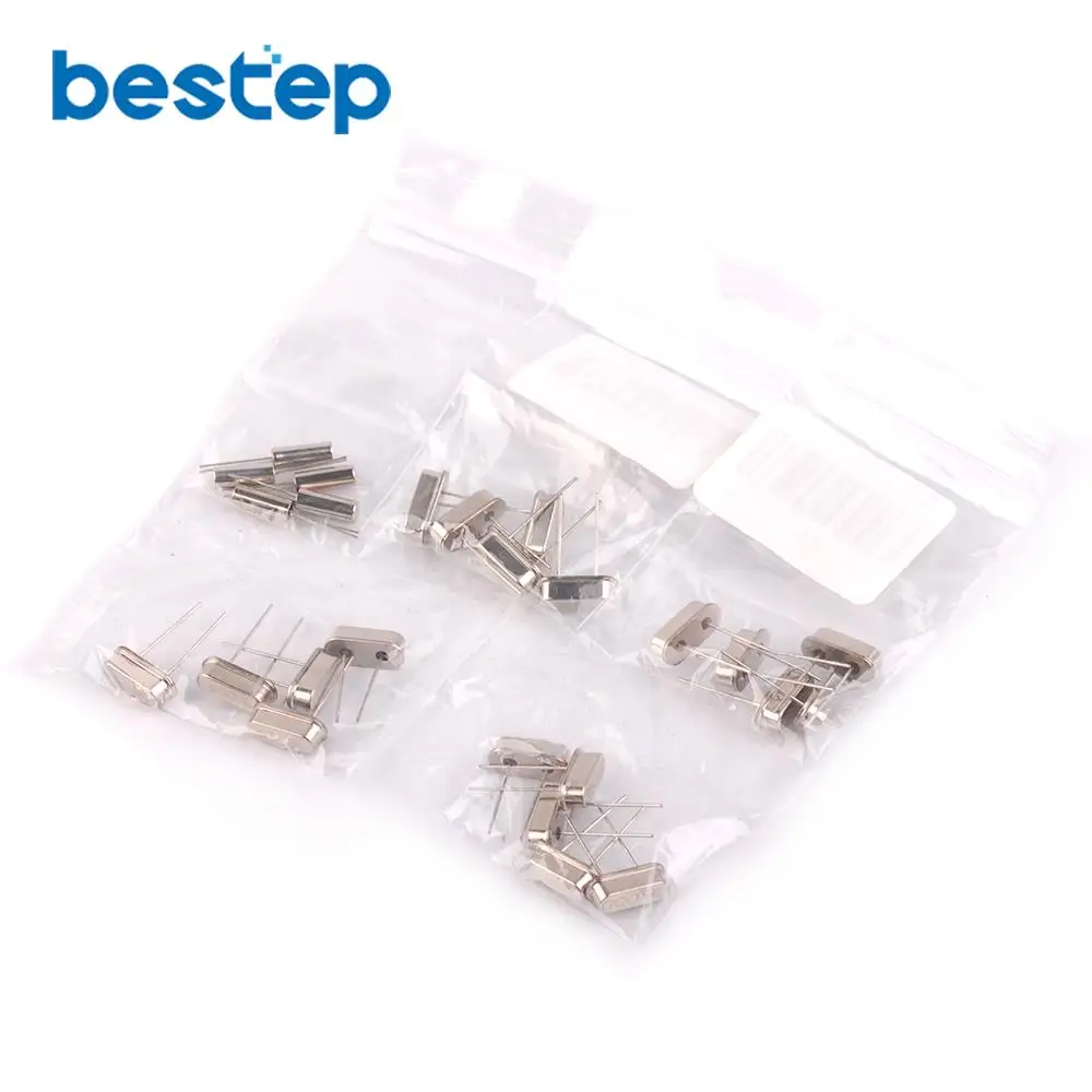 25PCS 32.768KMHZ 4MHZ 8MHZ 11.0592MHz 12MHZ Crystal Oscillator HC-49S Assortment Kit