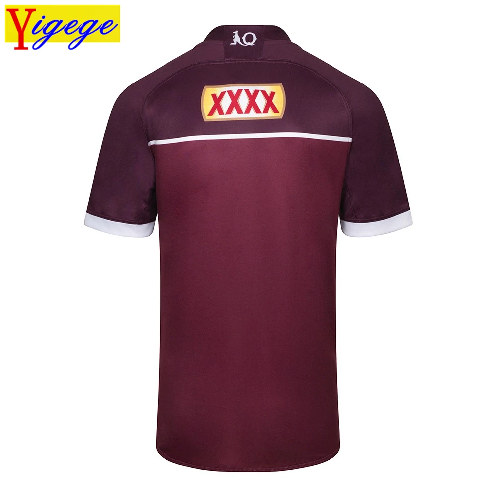Yigege مخصص أسماء و أرقام 2019 المارون جيرسي كوينزلاند قميص كرة قدم أمريكية مصنوع من الصوف أستراليا المنشأ جيرسي قميص لرياضة الرجبي كبير حجم s-5xl AAA