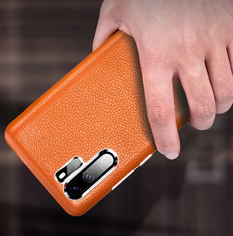 

Ultimate Luxury Design For Huawei P30 Pro Case Genuine Leather + Metal button + Handmade Cover For Huawei Mate 20 Pro Phone Case