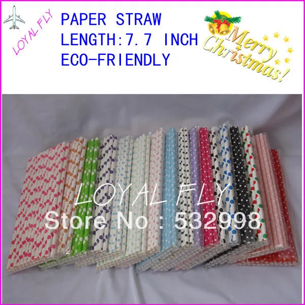 

Wholesale 2400pcs Colorful Paper Straws, 150 Colors Striped & Polka Dot Paper Drinking Straws, Party/Wedding Decorate