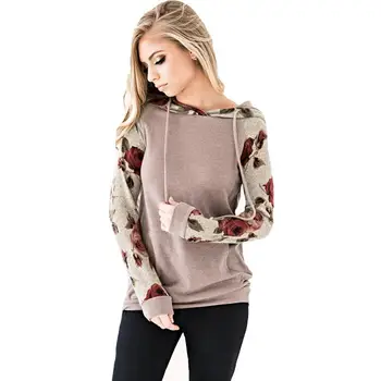 

Women's Hoodie Long Sleeve Casual Print Hoodies New Arrival 2019 Autumn Hoodie Women Tops Pocket Pullovers Plus Size