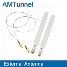 4G антенна 2,4G Wi-Fi антенна 2 шт с SMA папа 2 шт Удлинитель UFL к RP SMA косичка кабель для маршрутизатора модема сетевая карта