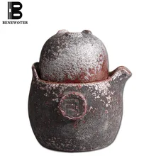 Креативный лагерь Портативный ржавчина Винтаж Японский Быстрый чашка 1 чайник 1 чашка керамическая грубая керамика чайный набор кунг-фу для черный чай, пуэр