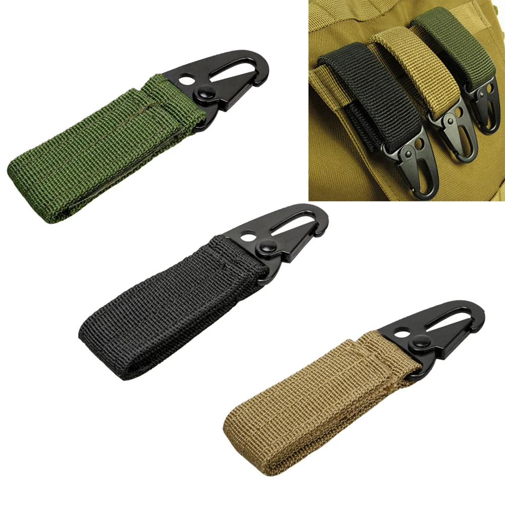 

Molle Key Hook Buckle Hanging Carabiner Keychain Survival Belt Clip Buckle Hiking Backpack Webbing Buckle