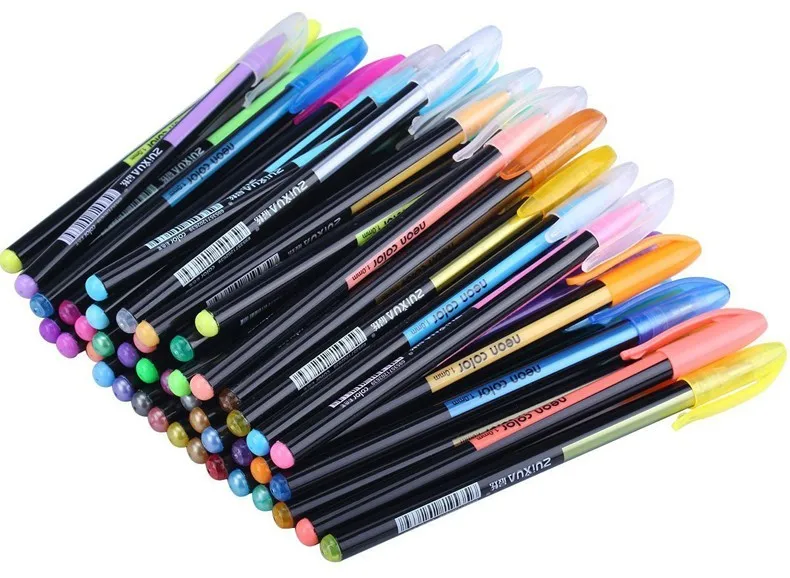 Office School Supplies Lzobxe 48pcs Gel Pens Gel Refills Rollerball Neon  Glitter Pen Drawing Colors 60ml on Clearance 