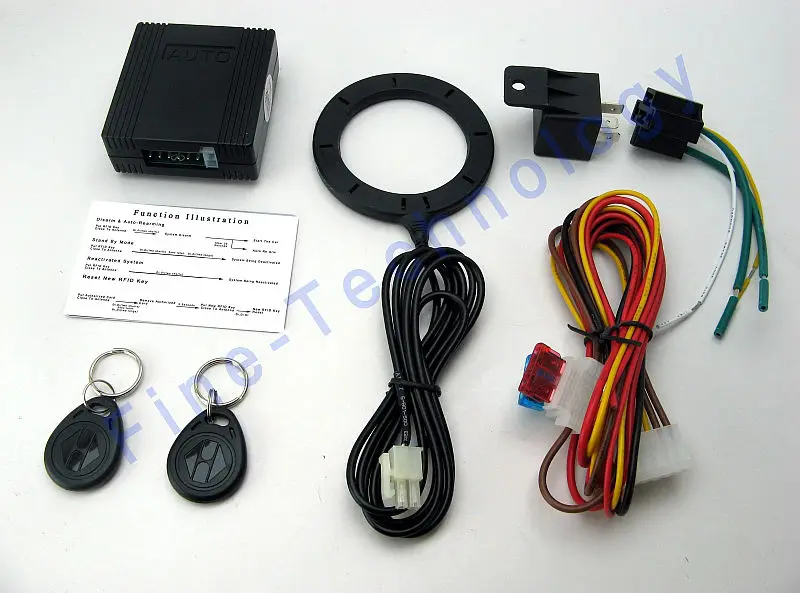 10PCS wholesale price one way car alarm RFID immobilizer horn warning blue key chain fob no battery anti-theft device | Автомобили и