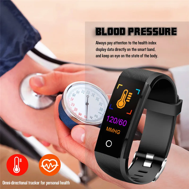 Смарт-браслет для мужчин фитнес-трекер Шагомер спортивный браслет кровяное давление монитор сердечного ритма женские Смарт-часы для IOS Android